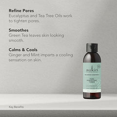 Sukin Blemish Control Facial Toner 125ml - with Tea Tree; Cruelty Free & Vegan Friendly - for Acne Prone, congested Skin, for Gentle Cleansing, refines pores and Reduces Shine.