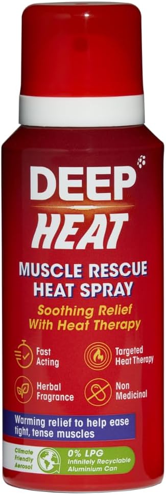 Deep Heat Muscle Rescue Heat Spray, Fast Acting, Soothing Relief, 72.5 ml (Pack of 1)