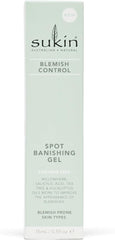 Sukin Blemish Control Spot Banishing Gel 15ml - with Tea Tree; cruelty free & vegan friendly - fights impurities and spots to help appearance of acne skin.