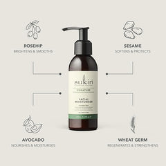 Sukin Signature Facial Moisturiser 125ml - with Vitamin E; cruelty free & vegan friendly - nourishes, softens & protects the skin’s moisture barrier.