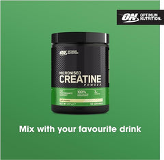 Optimum Nutrition Micronised Creatine Powder, 100% Pure Creatine Monohydrate Powder for Performance and Muscle Power, Unflavoured Shake, 93 Servings, 317 g