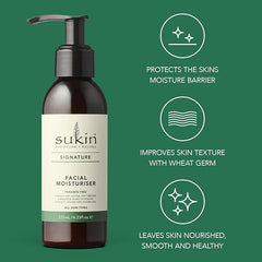 Sukin Signature Facial Moisturiser 125ml - with Vitamin E; cruelty free & vegan friendly - nourishes, softens & protects the skin’s moisture barrier.