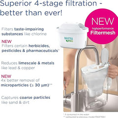 BRITA MAXTRA PRO All in One Water Filter Cartridge 4 Pack - Original BRITA Refill reducing impurities, Chlorine, pesticides and limescale for tap Water with Better Taste