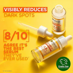 Garnier Brightening and Anti Dark Spot Power Duo,Serum and Moisturiser,Brightening Serum With 3.5 Percent Vitamin C,Niacinamide,Salicylic Acid and Lemon Extract and SPF 50 Face Moisturiser,2 Pieces