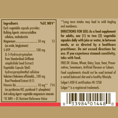 Solgar -5-HTP L-5-Hydroxytryptophan Complex Vegetable Capsules