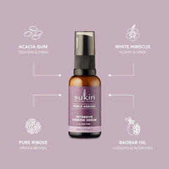 Sukin Purely Ageless Intensive Firming Serum 30ml - with Argon Oil Cocoa Butter & Ribose ; cruelty free & vegan friendly - will target fine lines to firm & refine skin.