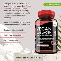 Nutravita Vegan Collagen 1000mg Advanced Superfood Blend - 180 Capsules (3 Month Supply) - Vegan Collagen Alternative with Zinc, Vitamin E & Vitamin C - Normal Skin Pigmentation