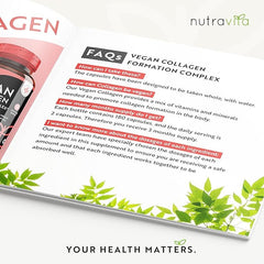Nutravita Vegan Collagen 1000mg Advanced Superfood Blend - 180 Capsules (3 Month Supply) - Vegan Collagen Alternative with Zinc, Vitamin E & Vitamin C - Normal Skin Pigmentation