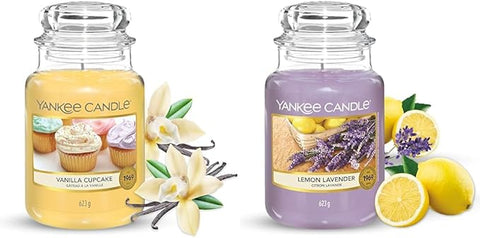 Yankee Candle Scented Candle | Vanilla Cupcake & Lemon Lavender Large Jar Candle | Up to 150 Hours Burn Time