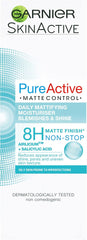 Garnier Pure Active Matte Control Anti-Blemish Face Moisturiser 50ml, Face Care For Oily Skin, With Salicylic Acid & Mineral Silica, Ultra Light Soothing Gel Texture, Dermatologically Tested