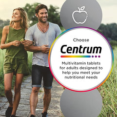 Centrum Advance Multivitamin Tablets for Men and Women, Vitamins with 24 Essential Nutrients, including Vitamin C, D, and Zinc, 100 ct (Packaging and Tablet colour may vary slightly)