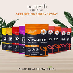 Nutravita Vitamin C Tablets 1100mg – 180 Premium Vegan and Vegetarian Tablets 3 Month Supply High Strength Ascorbic Nutravita Acid Vitamin C for The Immune System