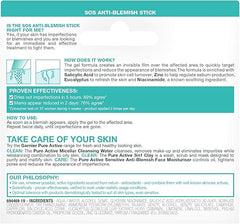 Garnier Pure Active SOS Anti-Blemish Stick 10ml, Fast Action Treatment For Spots & Blemishes, With Salicylic Acid & Eucalyptus & Niacinamide - Target & Reduce Appearance Of Blemishes In Just 5 Hours