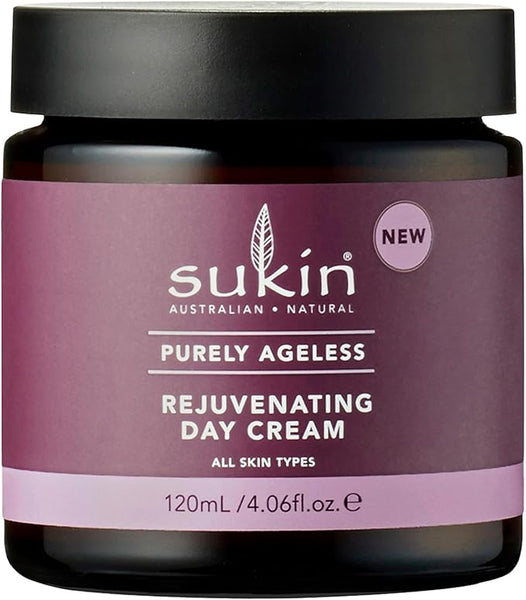 Sukin Purely Ageless Rejuventating Day Cream 120ml - with Vitamin E; cruelty free & vegan friendly - to naturally plump, firm & hydrate skin, whilst softens & soothes dry skin.