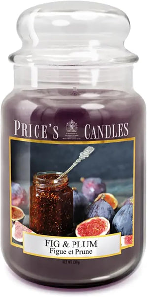 Price's - Fig & Plum Large Jar Candle - Sweet, Delicious, Quality Fragrance - Long Lasting Scent - Up to 150 Hour Burn Time