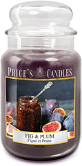 Price's - Fig & Plum Large Jar Candle - Sweet, Delicious, Quality Fragrance - Long Lasting Scent - Up to 150 Hour Burn Time