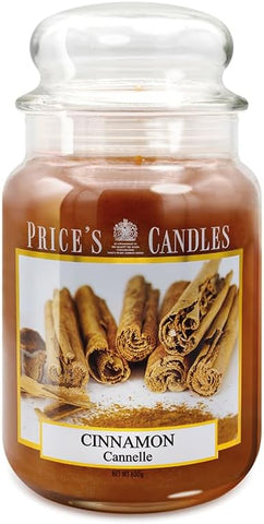 Price's - Cinnamon Large Jar Candle - Sweet, Delicious, Quality Fragrance - Long Lasting Scent - Up to 150 Hour Burn Time