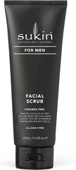 Sukin For Men Face Scrub 125ml - with Bamboo Powder & Walnut Shells; cruelty free & vegan friendly - exfoliates the skin and removes dirt particles and impurities.