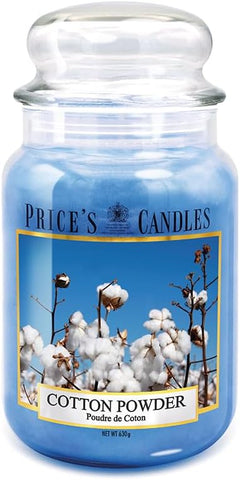 Price's - Cotton Powder Large Jar Candle - Sweet, Delicious, Quality Fragrance - Long Lasting Scent - Up to 150 Hour Burn Time