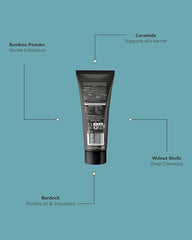 Sukin - Mens Face Scrub - Natural and Revitalising Face Scrub with Bamboo Powder, Walnut Shells, Ceramides, Sesame, Jojoba Oil and More - Skin Care for Men - 125ml