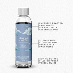 Yankee Candle Signature Reed Diffuser Refill | Ocean Air | 200ml | Up to 20 weeks of Fragrance for Women