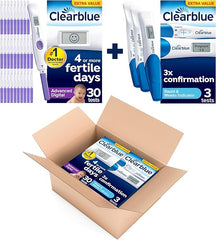 Clearblue Advanced Digital Ovulation Test and Early Pregnancy Test - Trying for A Baby Kit, Double Your Chances of Getting Pregnant, 30 Digital Ovulation Tests and 3 Pregnancy Tests