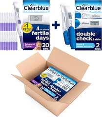 Clearblue Digital Ovulation & Pregnancy Tests, Double Your Chances of Getting Pregnant, 20 Advanced Digital Ovulation Tests & 1 Double-Check & Date Combo Pack (2 Tests), Packaging May Vary