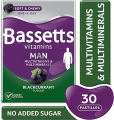 Bassetts Vitamins Man Multivitamins & Multiminerals Blackcurrant Flavour 30 Gummy Pastilles