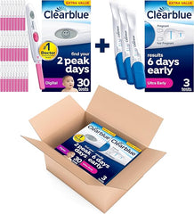 Clearblue Digital Ovulation Test and Early Pregnancy Test - Trying for A Baby Kit, Proven to Help You Get Pregnant, 30 Digital Ovulation Tests and 3 Ultra Early Pregnancy Tests