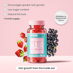 HAIR BURST Biotin Gummies for Hair Growth - Hair, Skin & Nails Vitamin Supplement, Reduces Breakage, Promotes Healthier Thicker Hair - Daily Chewable Vitamins