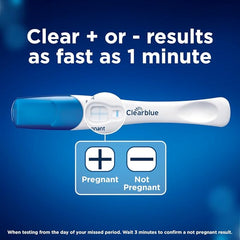 Clearblue Pregnancy Test, Rapid Detection, Result As Fast As 1 Minute, 1 Test, Easy At Home Pregnancy Test, Packaging May Vary