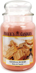 Price's - Sandalwood Large Jar Candle - Woody, Delicious, Quality Fragrance - Long Lasting Scent - Up to 150 Hour Burn Time