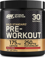Optimum Nutrition Gold Standard Pre Workout Powder, Energy Drink with Creatine Monohydrate, Beta Alanine, Caffeine and Vitamin B Complex, Nutrition Supplement, Fruit Punch Flavour, 30 Servings, 330 g