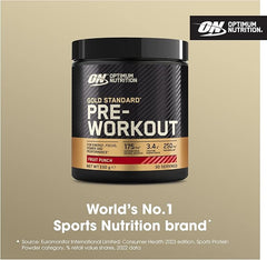 Optimum Nutrition Gold Standard Pre Workout Powder, Energy Drink with Creatine Monohydrate, Beta Alanine, Caffeine and Vitamin B Complex, Nutrition Supplement, Fruit Punch Flavour, 30 Servings, 330 g