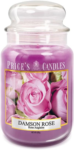 Price's - Damson Rose Large Jar Candle - Sweet, Delicious, Quality Fragrance - Long Lasting Scent - Up to 150 Hour Burn Time
