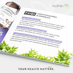 Nutravita Multivitamins & Minerals - 365 Vegan Multivitamin Tablets - 1 Year Supply - Multivitamin Tablets for Men and Women with 26 Essential Active