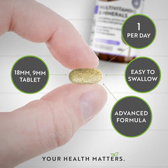 Nutravita Multivitamins & Minerals - 365 Vegan Multivitamin Tablets - 1 Year Supply - Multivitamin Tablets for Men and Women with 26 Essential Active