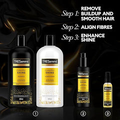 TRESemme Lamellar Shine Hair Care Bundle Shampoo (680 ml), Conditioner (680 ml), Oil (75 ml) & Serum (200 ml) with patented Lamellar Technology for an ultra-glossy salon finish