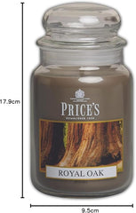 Price's - Royal Oak Large Jar Candle - Sweet, Delicious, Quality Fragrance - Long Lasting Scent - Up to 150 Hour Burn Time [Energy Class A]