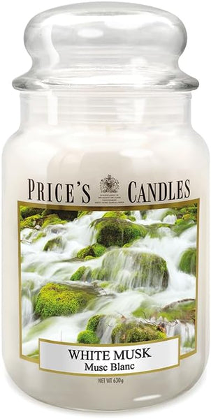 Price's - White Musk Large Jar Candle - Sweet, Delicious, Quality Fragrance - Long Lasting Scent - Up to 150 Hour Burn Time