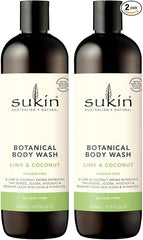 Sukin Lime & Coconut Botanical Body Wash (Pack of 2)