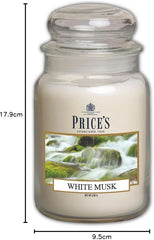 Price's - White Musk Large Jar Candle - Sweet, Delicious, Quality Fragrance - Long Lasting Scent - Up to 150 Hour Burn Time