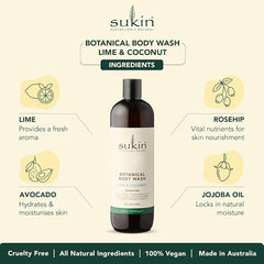 Sukin Lime & Coconut Botanical Body Wash (Pack of 2)