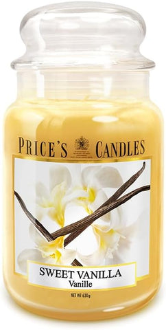 Price's - Sweet Vanilla Large Jar Candle - Sweet, Delicious, Quality Fragrance - Long Lasting Scent - Up to 150 Hour Burn Time