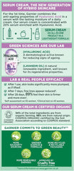 Garnier Organic Lavandin & Hyaluronic Acid Serum Cream, 2in1 Formula With Hyaluronic Acid serum & Hydrating Moisturiser, Replumps Skin & Reduces Fine Lines, Organic & Vegan Formula, 50ml (Pack of 2)