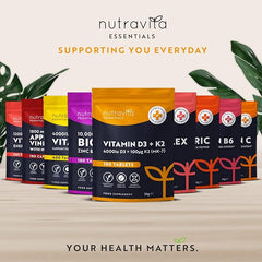 Nutravita Vitamin D3 4000 iu & Vitamin K2 100μg (MK7) – 180 Vegetarian Tablets – 6 Month Supply Vitamin D Supplement for Bones, Muscles & Immune System