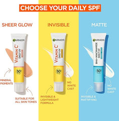 Garnier Sunscreen, With SPF50, Anti Imperfection Fluid, Prevents & Corrects Sun Damage, Invisible and Matte Finsih, Pure Active BHA + Niacinamide Daily UV, 40ml