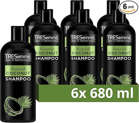 TRESemmé Nourish Coconut Shampoo for hydrated, soft & smooth hair with coconut essence 6x 680 ml