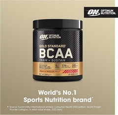 Optimum Nutrition Gold Standard BCAA Train + Sustain, Amino Acids Pre Workout Powder, Sports Drink with Vitamin C, Zinc, Magnesium and Electrolytes, Peach & Passionfruit Flavour, 28 Servings, 266 g