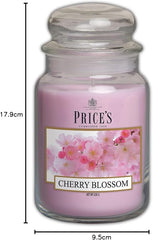Price's - Cherry Blossom Large Jar Candle - Sweet, Delicious, Quality Fragrance - Long Lasting Scent - Up to 150 Hour Burn Time